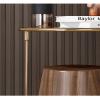 ASWAD Modern Center Table Modern Round 2 Tiers Storage Rack Office Living Room Decor Coffee Table Stainless Steel Shelf Tea Table Bedroom Bedside Cabinet Coffee End Table view 4