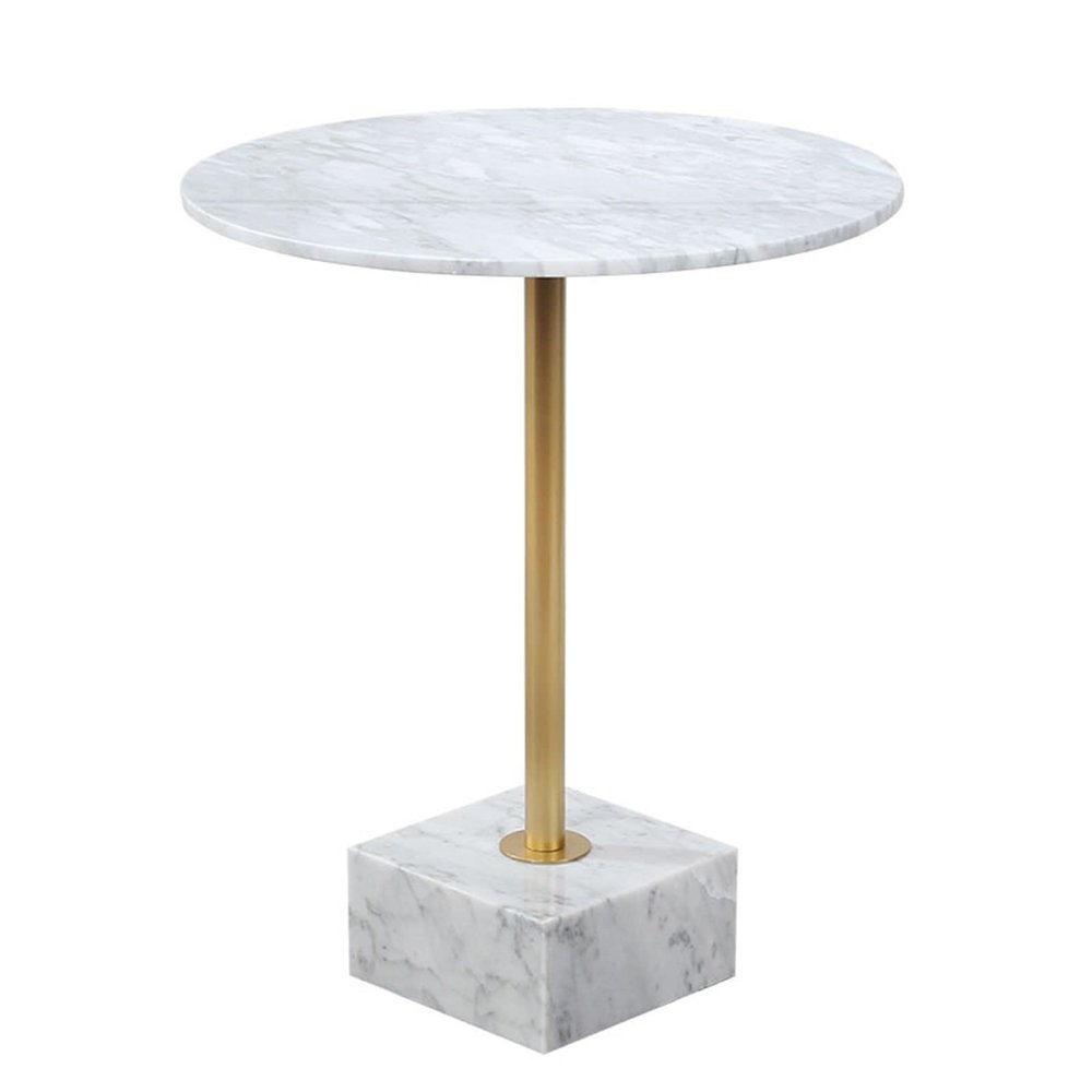 ASWAD Modern Center Table Marble Side Table Modern Art White Round Small Coffee Table Office Living Room Decorative Coffee Table Bedroom Bedside Table Coffee End Table