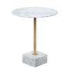 ASWAD Modern Center Table Marble Side Table Modern Art White Round Small Coffee Table Office Living Room Decorative Coffee Table Bedroom Bedside Table Coffee End Table view 1