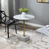 ASWAD Modern Center Table Marble Side Table Modern Art White Round Small Coffee Table Office Living Room Decorative Coffee Table Bedroom Bedside Table Coffee End Table view 2
