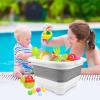 Steipirr Bath Toy Storage Organizer - Foldable Bath Toy Holder for Bathtub, Bathtub Toy Storage with Removable Drying Base, Bathroom Toy Storage with 2 Hooks view 2
