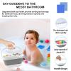 Steipirr Bath Toy Storage Organizer - Foldable Bath Toy Holder for Bathtub, Bathtub Toy Storage with Removable Drying Base, Bathroom Toy Storage with 2 Hooks view 3