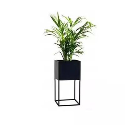 Sions Metal Iron Raised Planter Box with Legs, Rectangular Black Heavy Duty Divided Plant Planter, Modern Commercial Home Suitable for Patio, Deck, Garden,25cm25cm45cm