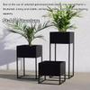 Sions Metal Iron Raised Planter Box with Legs, Rectangular Black Heavy Duty Divided Plant Planter, Modern Commercial Home Suitable for Patio, Deck, Garden,25cm25cm45cm view 2