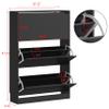 HUANLEGO Shoe Storage Cabinet for Entryway, Black Shoe Cabinet with 3 Flip Drawers Hidden Shoe Storage Modern Shoe Rack Storage Organizer for Entryway,Closet, Living Room,Hallway view 2