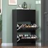 HUANLEGO Shoe Storage Cabinet for Entryway, Black Shoe Cabinet with 3 Flip Drawers Hidden Shoe Storage Modern Shoe Rack Storage Organizer for Entryway,Closet, Living Room,Hallway view 4