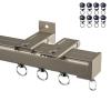 Aluminum Curtain Track, Curtain Tracks Ceiling Wall Mounted Heavy-Duty Curtains Rails, Room Divider Ceiling Mount for Curtains - Privacy Room Divider Rod - Ceiling Curtain Track System (Color : Champ view 1