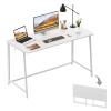 WOHOMO Folding Desk, 47.2" Foldable Computer Desk for Bedroom, Space Saving Computer Table Writing Workstation for Home Office, Easy Assembly, White view 1