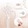 ANLABESY Compatible with Stanley Cup Accessories, 2PCS Butterfly Letter Charms with 4PCS 10mm Stanley Straw Cover Cap for Stanley Cup 30&40 Oz, Silicone Stanley Straw Toppers for Stanley Tumbler(O) view 2