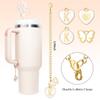 ANLABESY Compatible with Stanley Cup Accessories, 2PCS Butterfly Letter Charms with 4PCS 10mm Stanley Straw Cover Cap for Stanley Cup 30&40 Oz, Silicone Stanley Straw Toppers for Stanley Tumbler(O) view 3
