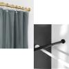 Stainless Steel Extendable Telescopic Curtain Rod Tension Pole Net Voile Shower Curtains Rail Curtain Track (Gold),Black-127~220cm view 2