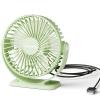 TriPole Small Desk Fan USB Powered Personal Portable Fan, Strong Airflow 3 Speeds Mini Fans 360Rotation 5.1 Inch Quiet Table Fans for Home Office Bedroom Desktop Travel, Green, 4.9ft Cable view 1