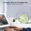 TriPole Small Desk Fan USB Powered Personal Portable Fan, Strong Airflow 3 Speeds Mini Fans 360Rotation 5.1 Inch Quiet Table Fans for Home Office Bedroom Desktop Travel, Green, 4.9ft Cable view 2