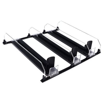 gernie Drink Organizer for Fridge, Self Pushing Soda Can Dispenser for Refrigerator, Width Adjustable Automatic Pusher Glide, Fridge Bottle Rack Drink Organizer, 16oz 20oz Soda, Black