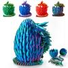 3D Printed Crystal Dragon Egg, 15 Inch Articulated Dragon with Surprise Egg, Fidget Toy for Home Office Executive Decor, Stress Relief Gift for Kids & Adults view 1