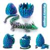 3D Printed Crystal Dragon Egg, 15 Inch Articulated Dragon with Surprise Egg, Fidget Toy for Home Office Executive Decor, Stress Relief Gift for Kids & Adults view 2