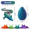 3D Printed Crystal Dragon Egg, 15 Inch Articulated Dragon with Surprise Egg, Fidget Toy for Home Office Executive Decor, Stress Relief Gift for Kids & Adults view 3