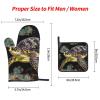 CSGJMYGS 3 pcs Oven Mitts and Pot Holders Set High Heat Resistant Oven Glove and Hot Pads Washable Kitchen Oven Mittens Calico Green sea Turtle Non-Slip Potholder for Cooking Baking Grilling view 3