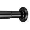 Amazer 12 Pcs Nickel Shower Curtain Hooks and AmazerBath 31-75 Inches Black Shower Curtain Rod, Adjustable Shower Curtain Rod No Drill Easy Segmented Installation view 2
