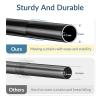 Amazer 12 Pcs Nickel Shower Curtain Hooks and AmazerBath 31-75 Inches Black Shower Curtain Rod, Adjustable Shower Curtain Rod No Drill Easy Segmented Installation view 4