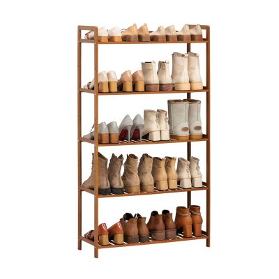 Bamboo Shoe Rack 5-Tier Storage Shelf Ideal for Hallway Bathroom Living Room Large Capacity Storage Rack 26.7 * 9.8 * 50.3 in (W*D*H) for Entryway, Hallway and Closet
