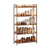 Bamboo Shoe Rack 5-Tier Storage Shelf Ideal for Hallway Bathroom Living Room Large Capacity Storage Rack 26.7 * 9.8 * 50.3 in (W*D*H) for Entryway, Hallway and Closet view 1