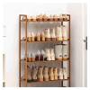 Bamboo Shoe Rack 5-Tier Storage Shelf Ideal for Hallway Bathroom Living Room Large Capacity Storage Rack 26.7 * 9.8 * 50.3 in (W*D*H) for Entryway, Hallway and Closet view 2