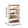 Bamboo Shoe Rack 5-Tier Storage Shelf Ideal for Hallway Bathroom Living Room Large Capacity Storage Rack 26.7 * 9.8 * 50.3 in (W*D*H) for Entryway, Hallway and Closet view 3