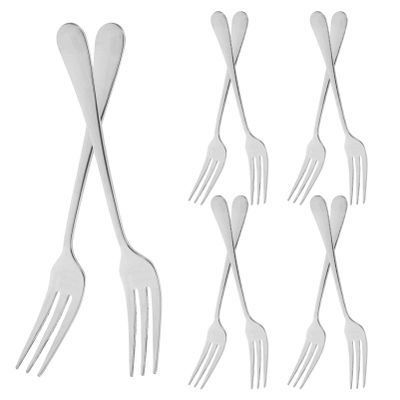 Healvian 12pcs Stainless Steel Fruit Forks Food Grade Dessert Picks for Parties Appetizers and Salads Compact and Stylish Cutlery for Home and Restaurant Use