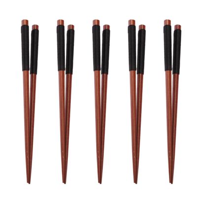 MAGICLULU 5pairs Lightweight Solid Chopsticks Set Box Reusable Dishwasher Safe - Design for Sushi Chinese Cuisine and Hot Pot Wooden Kitchen Tool