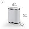 Fashion Pedal Garbage Bin Household Stainless Steel Trash Can with Lid Creative Simplicity Foot-Operated Trash Can, 5 Colors Trash can Kitchen (Color : Rose gold-6L) (Champagne Gold 9l) view 2