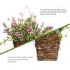FQQWEE Artificial Door Hanging Basket Wreath, White Hydrangea Door Hanger Basket Wreath, Spring Door Wreath with Pink Berry Wildflowers, Spring Summer Flowers Wreath for Wedding Home Wall Decor(#2) view 4