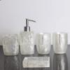 Lotion dispenser 5 Piece Resin Bath Accessory Set Includes Soap or Lotion Dispenser Toothbrush Holder, Tumbler, Soap Dish Add Style, Convenience and Organization to Your Bath or Kitchen Bathroom Lotio view 1