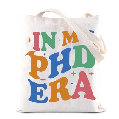 FOTAP PHD Gift In My PHD Era Tote Bag Doctorate Degree Reusable Handle Bag PHD Reusable Handle Bag (PHD Era)