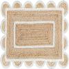 PATCHBIT Natural Jute Scalloped Rug 4x6, 5x8, 6x9, Bohemian Scallop Rug, Boho Decor Rug, Area Rug, Handwoven Jute Rug, Custom Rug, Decorative Rug (6 x 9 Feet) view 1