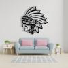 Feuwile Chief Metal Wall Art,Native American Portrait,Head dress Laser Cut Metal Wall Decor,American Indians Drawing,for Living Room,Bedroom,Bathroom(33"x35"/84x90cm) view 2