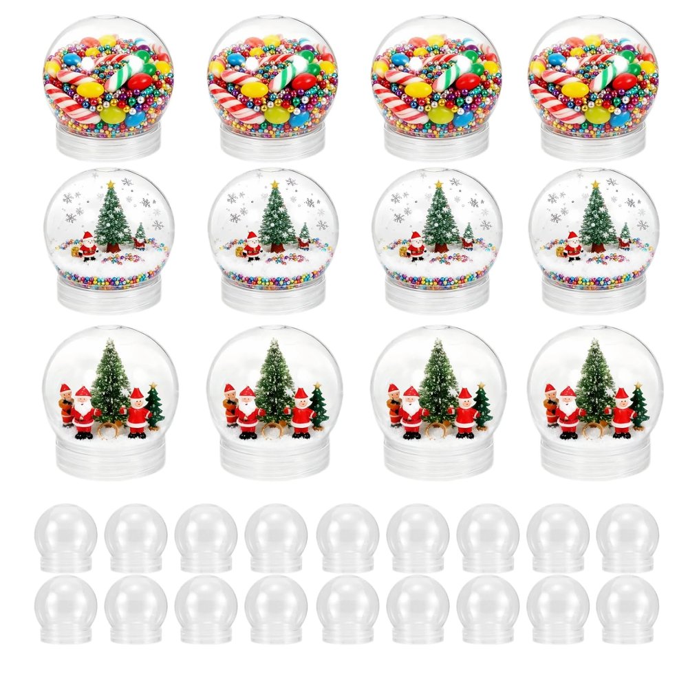 30 Pcs DIY Snow Globe Ball Shape Globe DIY Props Snow s for Girls Water s Prop Mini Snow s for Adults Unique Snow Kit Christmas Small