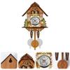 AUNMAS Antique Wooden Cuckoo Clock, Auto Swing Pendulum Quartz Wall Clock, Traditional Design for Home Decor Black Forest view 4