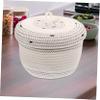 JOINPAYA Cotton Rope Storage Basket with Lid Multi-functional Organizer for Toys Blankets and Office Supplies -friendly Design for Home and Nursery Use view 3