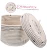 JOINPAYA Cotton Rope Storage Basket with Lid Multi-functional Organizer for Toys Blankets and Office Supplies -friendly Design for Home and Nursery Use view 4