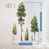 Large Watercolor Trees Wall Decals Set, Forest Stickers, Giant Deciduous Trees Wall Decal, Animals Forest Wall Decals, Watercolor Trees Stickers WH16 (Set 1+2) view 3
