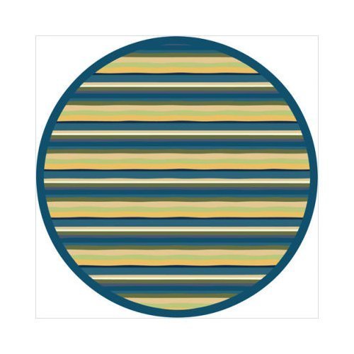 Yipes Stripes Bold 7 ft.7 in. Round WearOn Nylon Machine Tufted- Cut Pile Just for Kids Rug