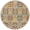 HomeRoots 521710 8 ft. Ivory Floral Power Loom Round Area Rug view 1
