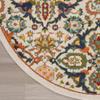 HomeRoots 521710 8 ft. Ivory Floral Power Loom Round Area Rug view 2