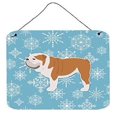 212 Main Winter Snowflake English Bulldog Wall or Door Hanging Prints, CO1656566