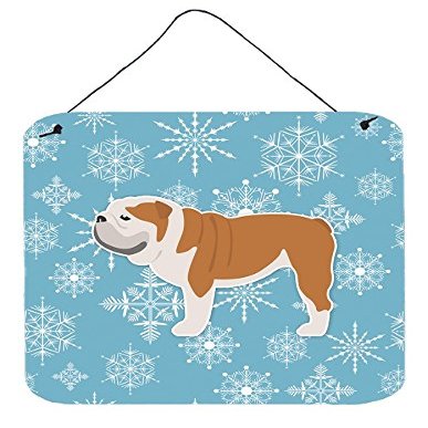 212 Main Winter Snowflake English Bulldog Wall or Door Hanging Prints, CO1656566