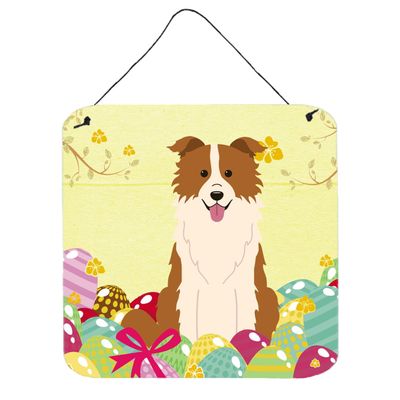 212 Main Easter Eggs Border Collie Red White Wall or Door Hanging Prints