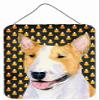 212 Main 12 x 16 Inch Bull Terrier Candy Corn Halloween Portrait Aluminum Metal Wall & Door Hanging Prints view 1