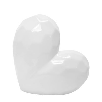 8 in. Ceramic Heart Decor, White