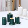 Fashion Ceramic Toothpick Holder with Lid Toothpick Holder Container Double Barrel Toothpick Container Toothpick Dispenser Chic view 4